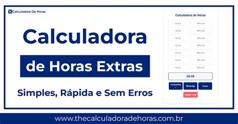 Calculadora de Horas Extras Online com Minutos – 2025