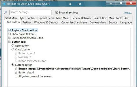 Image result for Open Shell Win10 Start Button