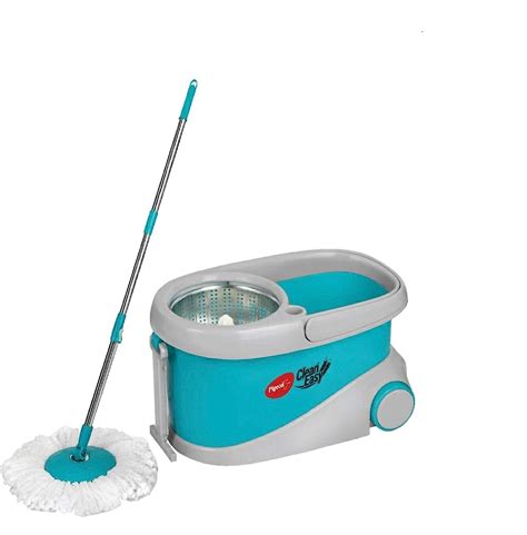 Pigeon Clean Easy Deluxe Spin Mop with Big Wheels and Stainless Steel ...