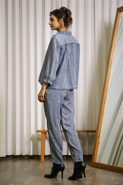 Dark Blue Denim Co-ord Set – Sanskruti Homes