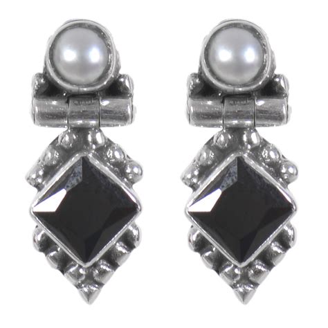 Silverwala 925-92.5 Sterling Silver Pearl, Ruby, Cubic Zirconia, Onyx ...