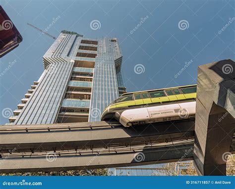 Mono-Rail Running at 30 Feet High on Its Track Built on Many Pillars ...
