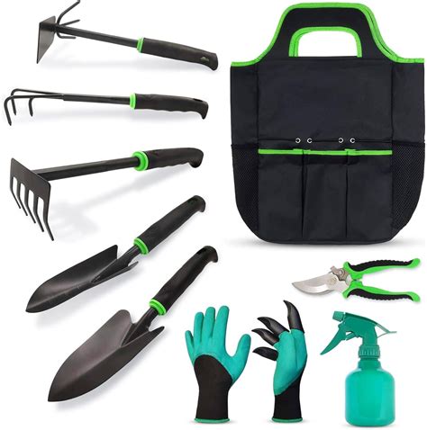 Amazon.com: Gardening Tools 9-Piece Garden Tools Set Heavy Duty 9 Piece All in 1 Gardening Kit ...