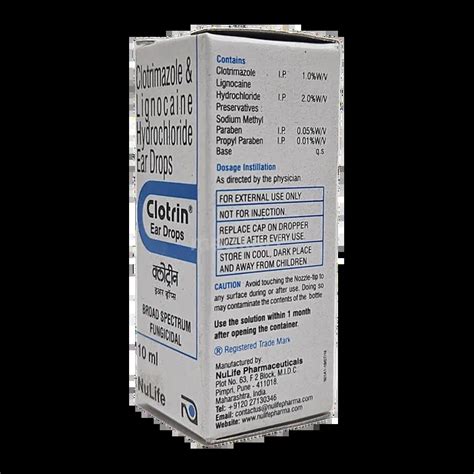 CLOTRIN EAR DROPS 10 ML : View Price, Combination and Alternatives ...