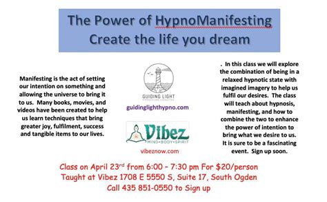 The Power of HypnoManifesting - Create the life of your dreams!!, Vibez ...