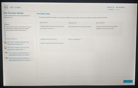 XPS 9300, I try to go into BIOS to boot from the USB I have plugged in ...