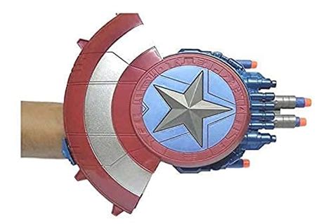 Adlon Captain America Shield Shooting Blaster Dart Gun with 10 Soft ...