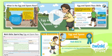 👉 Twinkl Move PE - Y1 Multi-Skills: Sports Day Lesson 2 - Egg and Spoon ...
