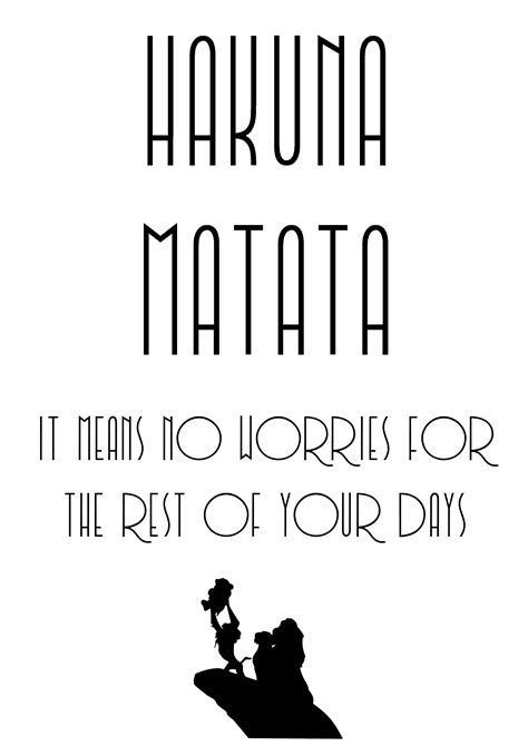 Lion King Hakuna Matata Means No Worries