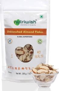 Nutriwish Unblanched Almond Flakes Vacuum Pack Price in India - Buy ...