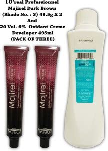 L'Oréal Professionnel Majirel Dark Brown (Shade No. 3) 49.5g and ...