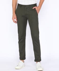 PETER ENGLAND Skinny Fit Men Light Green Trousers - Buy PETER ENGLAND ...