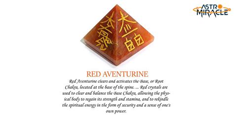 Symbol Engraved Red Aventurine Pyramid - 30mm