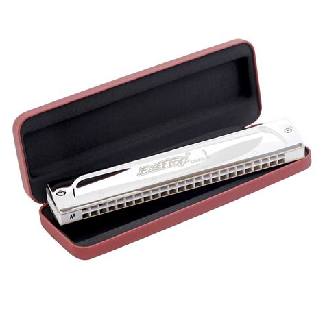 East top Professional Mouth Organ 24 Holes Key of Bb Tremolo Harmonica ...