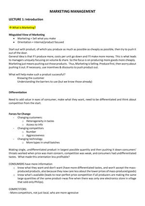 UNIT-1 MARKETING MANAGEMENT - MARKETING MANAGEMENT INTRODUCTION ...