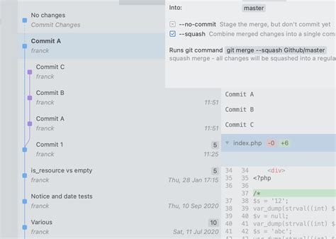 Git squash - Open Time