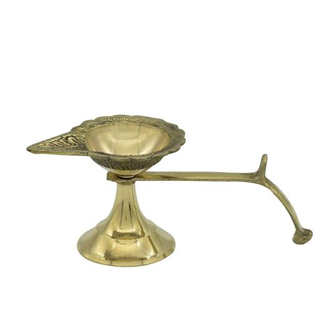 Harathi Loban Burner Aarti Diya Stand with Handle for Pooja – PujaNpujari