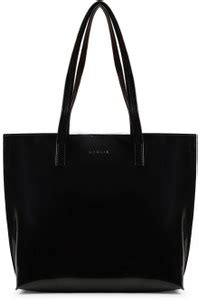 Fastrack Black Tote Patent Finish Black - Price in India | Flipkart.com