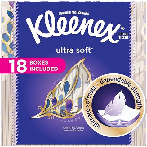 Kleenex Ultra Soft Facial Tissues, Cube Box, 75 Tissues per Cube Box ...