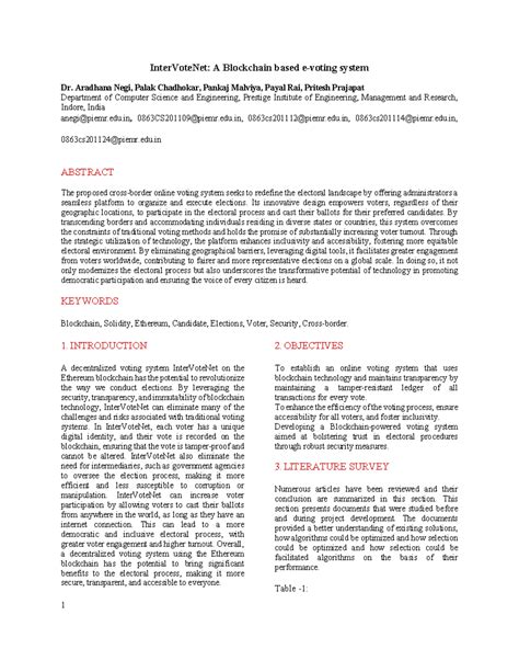 Intervote Net Research paper - InterVoteNet: A Blockchain based e ...