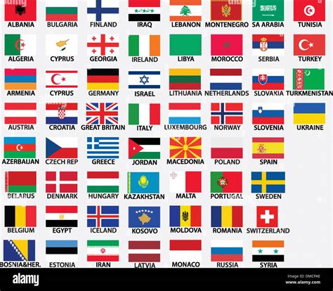 National Flags Of European Countries Europe Set Of All Member States