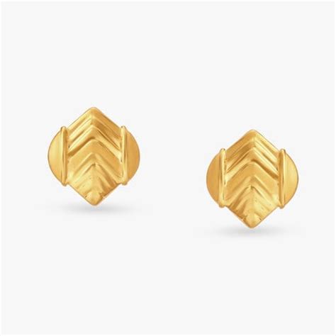 Gold Stud Earrings for Men, Women & Kids | Tanishq Collection