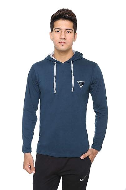 Buy DFH Full Sleeves Hooded T-Shirt Blue at Amazon.in