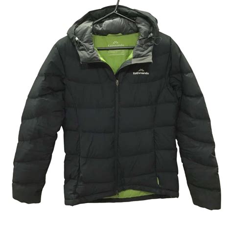 Women’s Kathmandu Size 10 Puffer Jacket Black / Green (s)