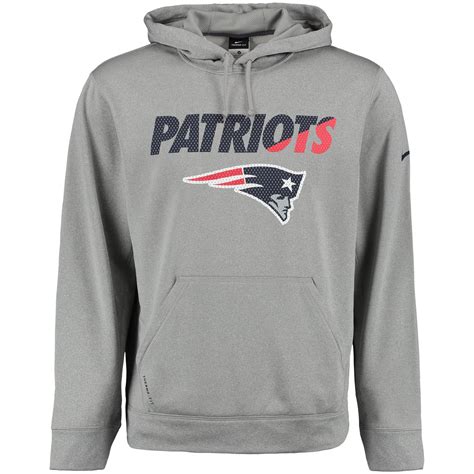 Nike New England Patriots Gray Kick Off Staff Performance Pullover Hoodie