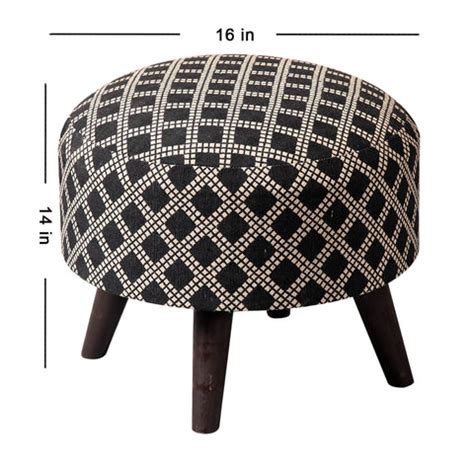 Wooden Ottomans: Black And Cream Ottoman – Studio GKW
