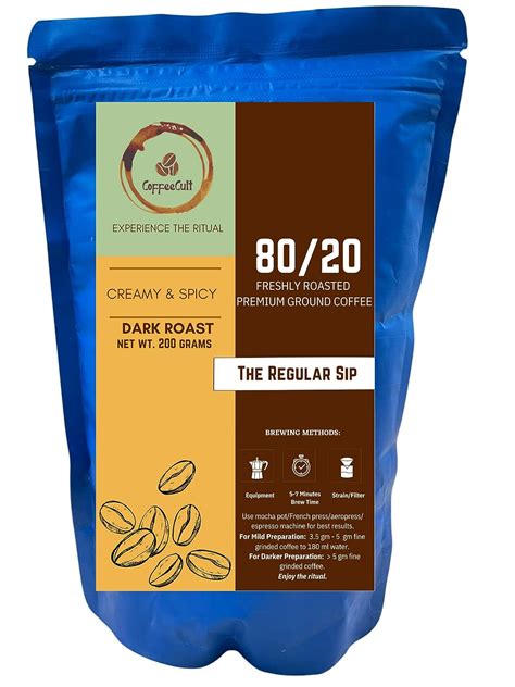 CoffeeCult Pure 80-20% Arabica-Robusta|Ground Coffee|for Strong and ...