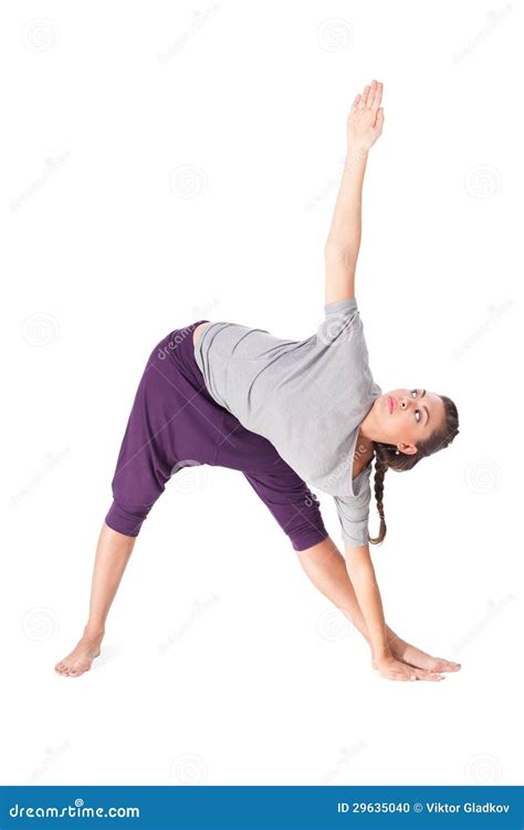 Extended Triangle Pose With Brick Closeup, Utthita Trikonasana Pose ...