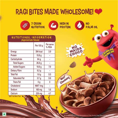 Tata Soulfull Ragi Bites No Maida Choco, 7 Grains, Rich in Calcium ...