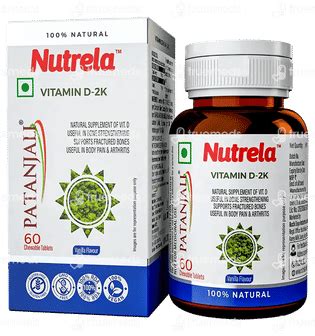Patanjali Nutrela Vitamin D 2k Vanilla Chewable Tablet 60 - Uses, Side ...