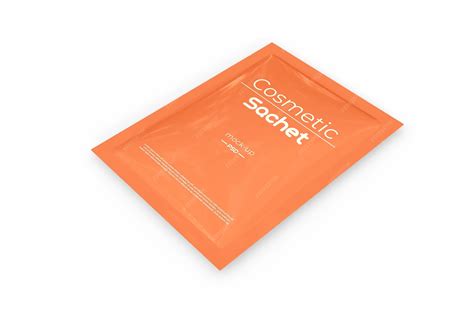 Premium PSD | Cosmetic sachet mockup