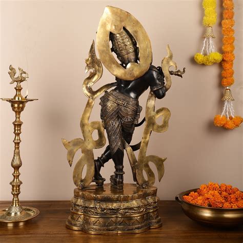 Buy Brass Superfine Large Lord Krishna Statue - 35 inch - Budhshiv.com