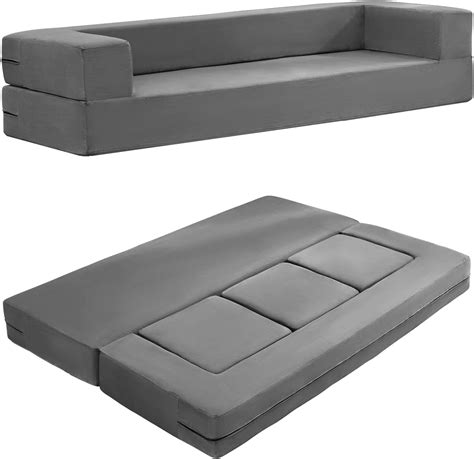 Amazon.com: CECER Convertible Futon Sofa Bed with 3 Ottomans, Memory ...