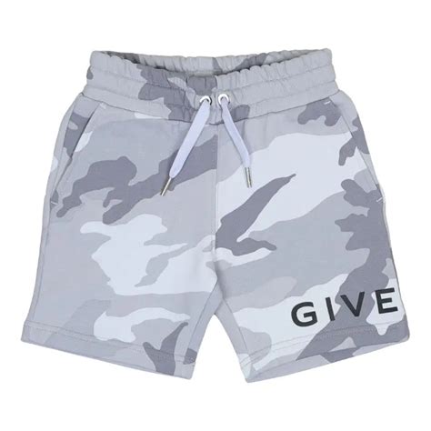 Givenchy Grey Camouflage Pattern Shorts | Les Petits - Les Petits