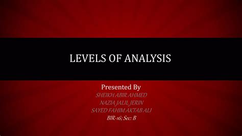 Levels of analysis | PPTX