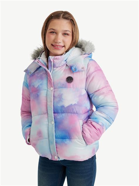 Justice Girls Puffer Jacket, Sizes XS-XL - Walmart.com