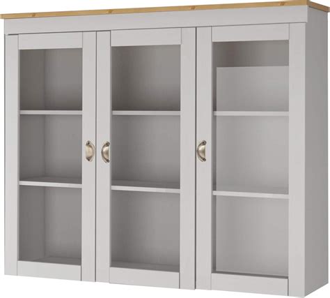 Loft24 A/S Hanging Wall Mounted Kitchen Cabinet 3 Glass Doors Storage ...