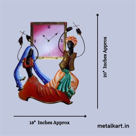 Dandiya Raas Wall clock (20 x 18 Inches) - Punam Metalcrafts