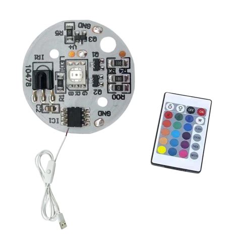 SNOOGG 16 colour LED light PCB circuit DOB DC 5V with IR 24keys remote ...