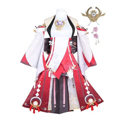 Buy Women US Size Genshin Impact Yae Miko Cosplay Costume Outfits for ...