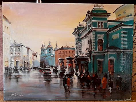Картины: СПб Театральная площадь. Рафаэль Ижский. Городской пейзаж в ...