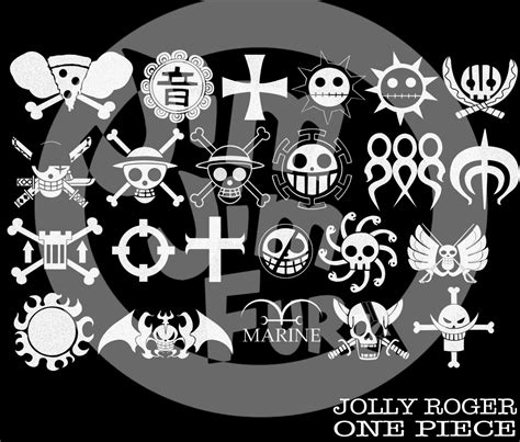 One Piece Emblems HD: Iconic Anime Pirate Jolly Rogers Wallpaper