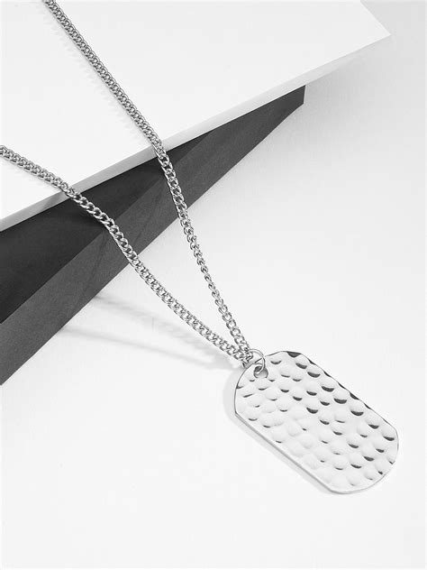 Buy Silver Plated Dog Tag Charm Men Necklace@ Best Price