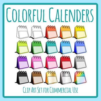 Colorful Calendar Templates - Blank Calendars - New Years / Time Clip Art