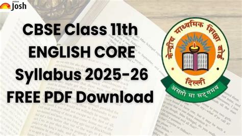 CBSE Class 11th English Core Syllabus 2025-26: FREE PDF Download