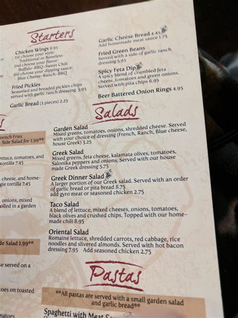 Menu at B & L's Pizza pizzeria, Northfield